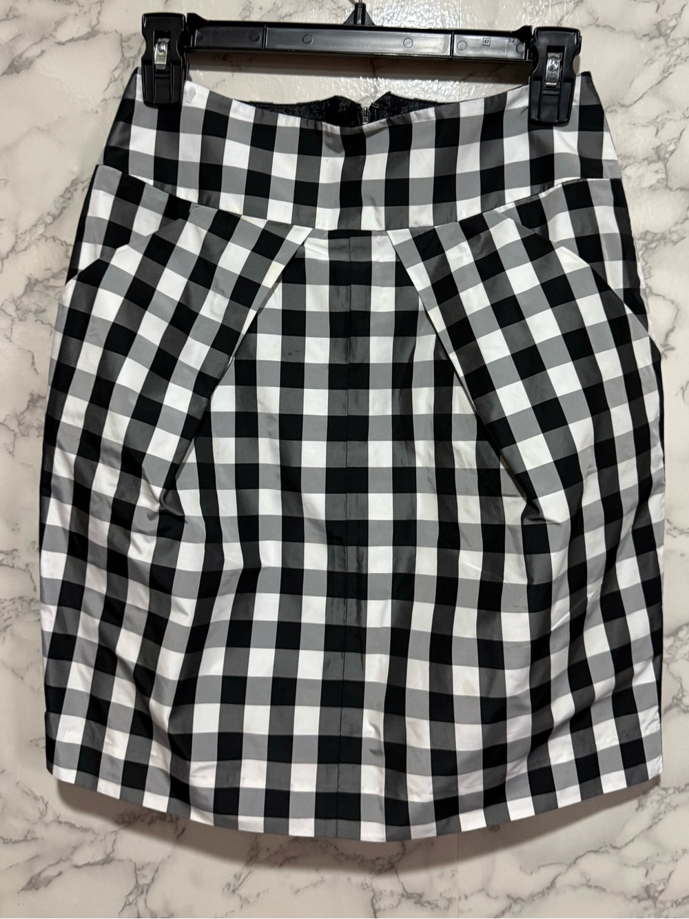 NEW Black and White Gingham A-Line Skirt 34